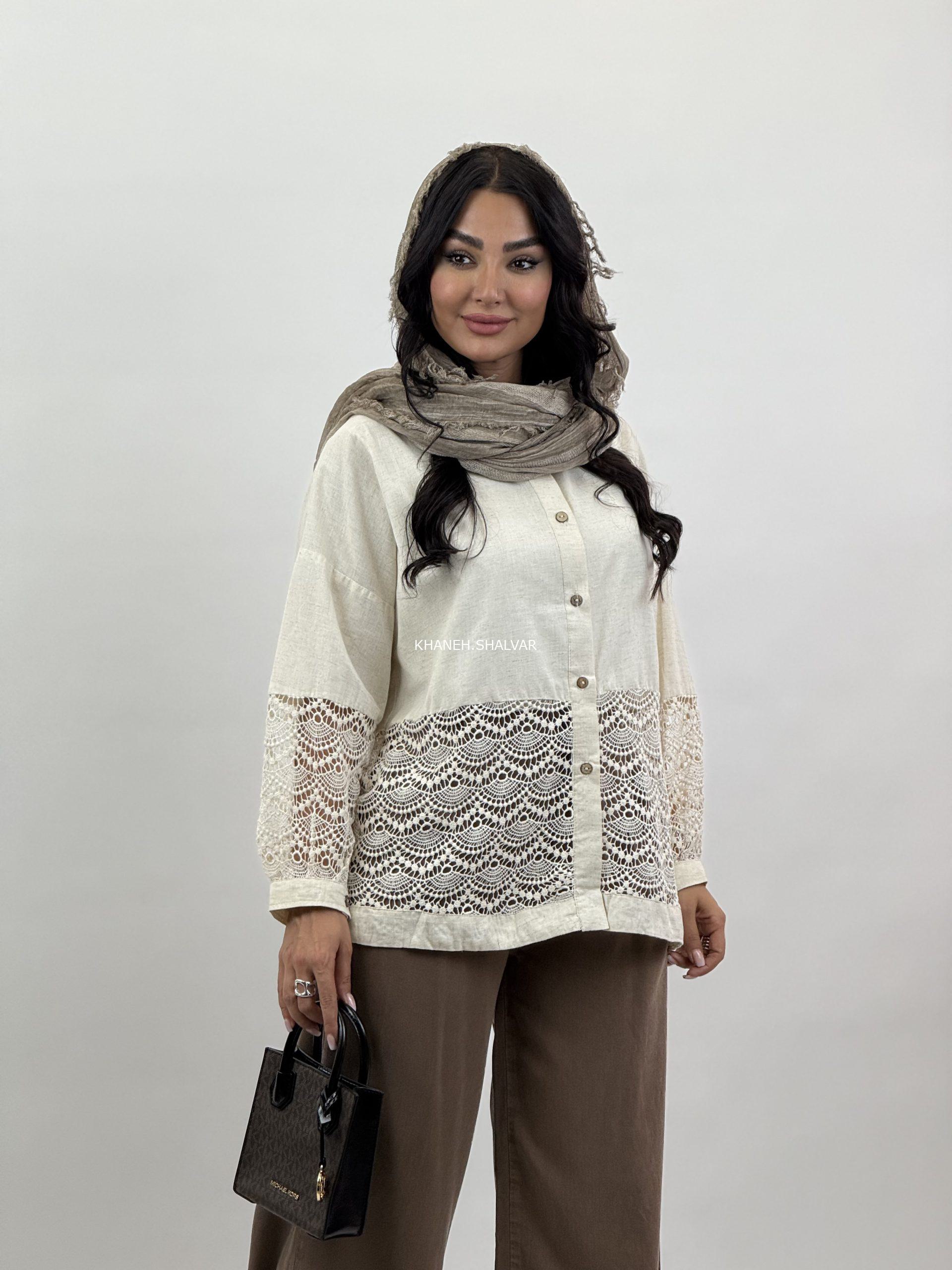 IMG_E8510 شومیز کلاسیک گیپور 1552 - Image 1