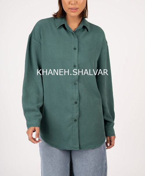 e7542d8f-cb43-4f10-b886-25b09c65a710 شومیز سیلک سونیا سبز کله غازی - Image 1