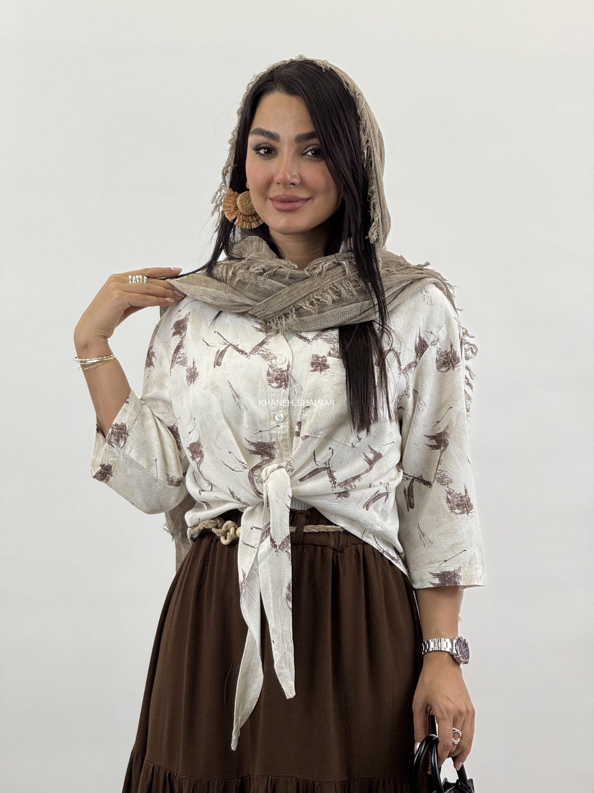 ۲۰۲۵_۰۸_۰۴_۱۹_۵۲_IMG_8805 شومیز لینن جلوگره ۱۳۷۸۰ - Image 1