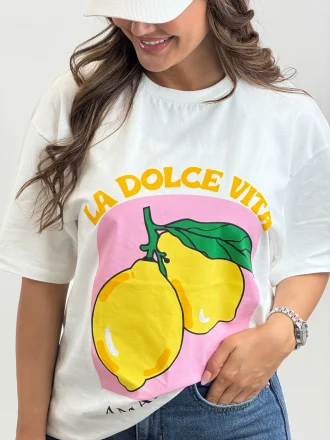 تیشرت LEMON سفید1242