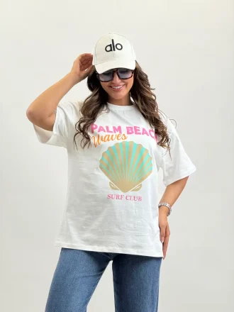 تیشرت PALM BEACH سفید 1243