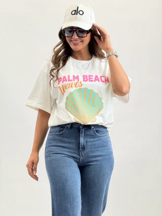 تیشرت PALM BEACH سفید 1243