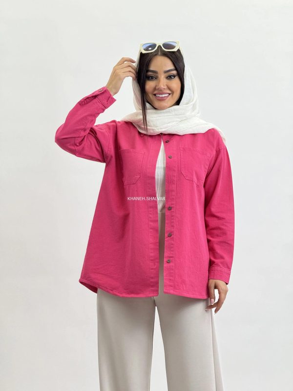 شومیز دو جیب کتان